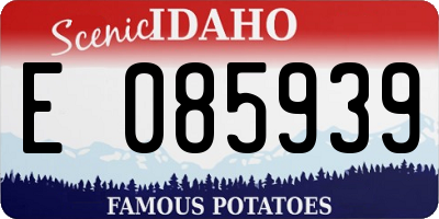 ID license plate E085939