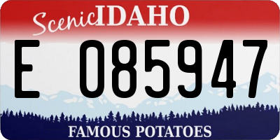 ID license plate E085947