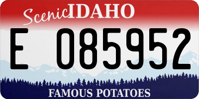 ID license plate E085952