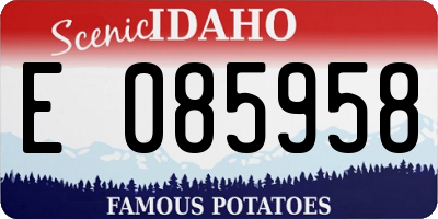ID license plate E085958