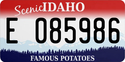 ID license plate E085986