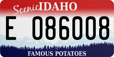 ID license plate E086008