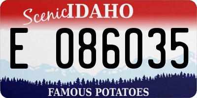 ID license plate E086035