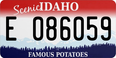 ID license plate E086059