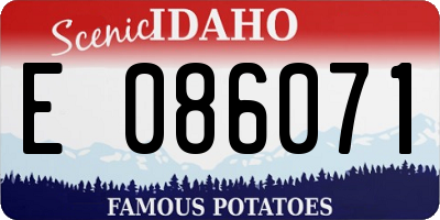 ID license plate E086071