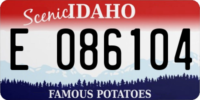 ID license plate E086104