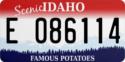 ID license plate E086114