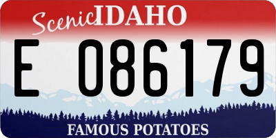 ID license plate E086179