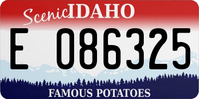 ID license plate E086325