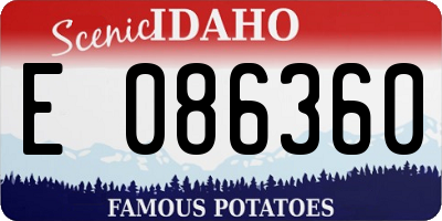 ID license plate E086360