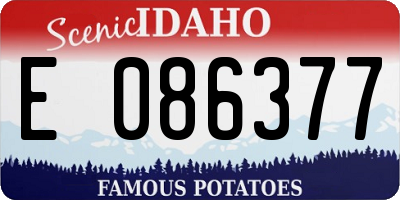 ID license plate E086377