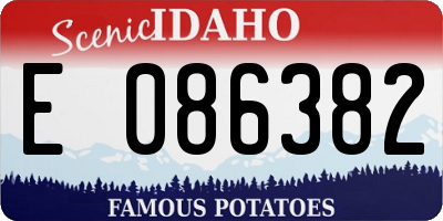 ID license plate E086382