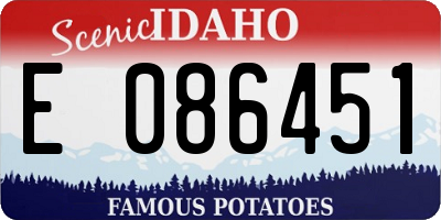 ID license plate E086451