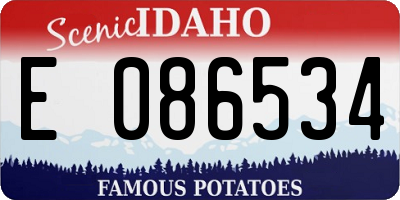 ID license plate E086534
