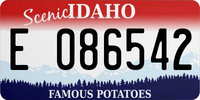 ID license plate E086542