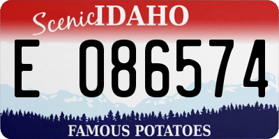 ID license plate E086574