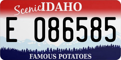 ID license plate E086585
