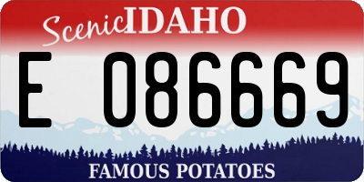 ID license plate E086669