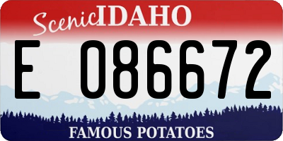 ID license plate E086672