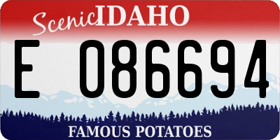 ID license plate E086694