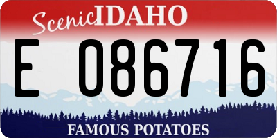 ID license plate E086716