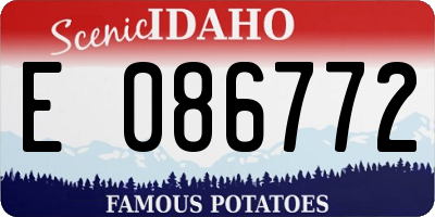 ID license plate E086772