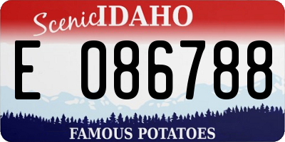 ID license plate E086788