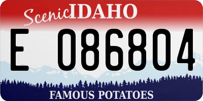 ID license plate E086804