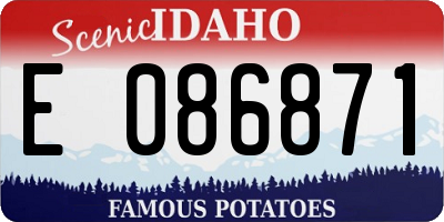 ID license plate E086871