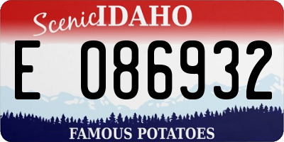 ID license plate E086932