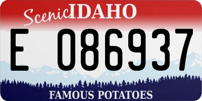 ID license plate E086937