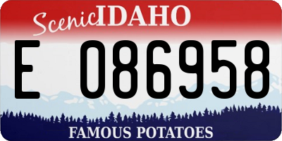 ID license plate E086958