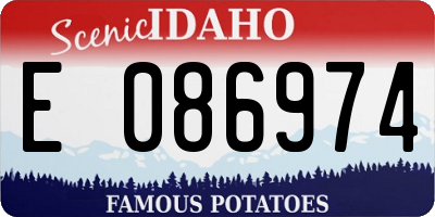 ID license plate E086974
