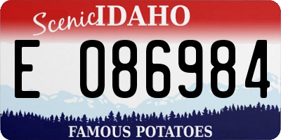 ID license plate E086984