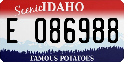 ID license plate E086988