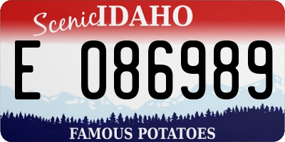 ID license plate E086989