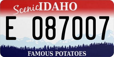ID license plate E087007