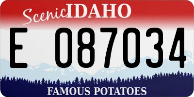 ID license plate E087034