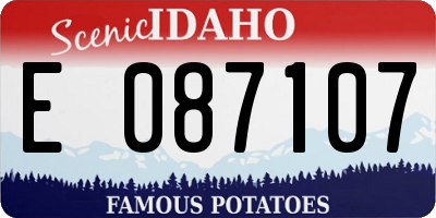ID license plate E087107