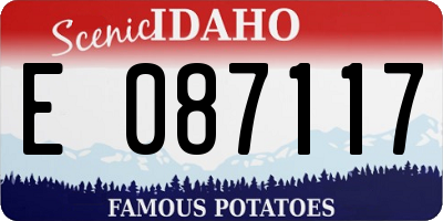 ID license plate E087117