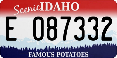 ID license plate E087332