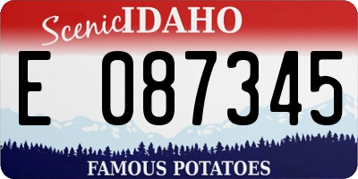 ID license plate E087345