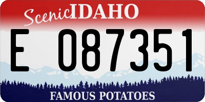 ID license plate E087351
