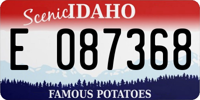 ID license plate E087368