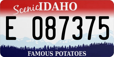 ID license plate E087375