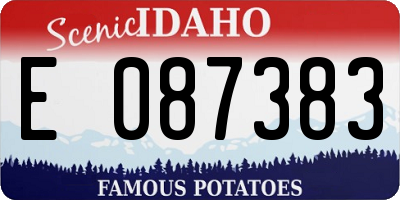 ID license plate E087383