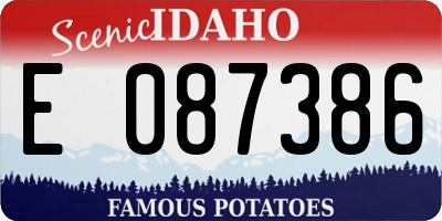 ID license plate E087386