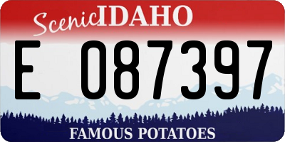ID license plate E087397