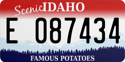 ID license plate E087434