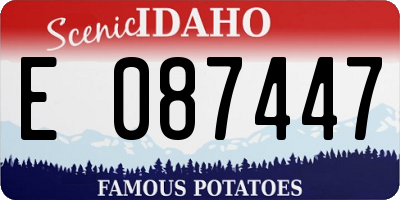 ID license plate E087447